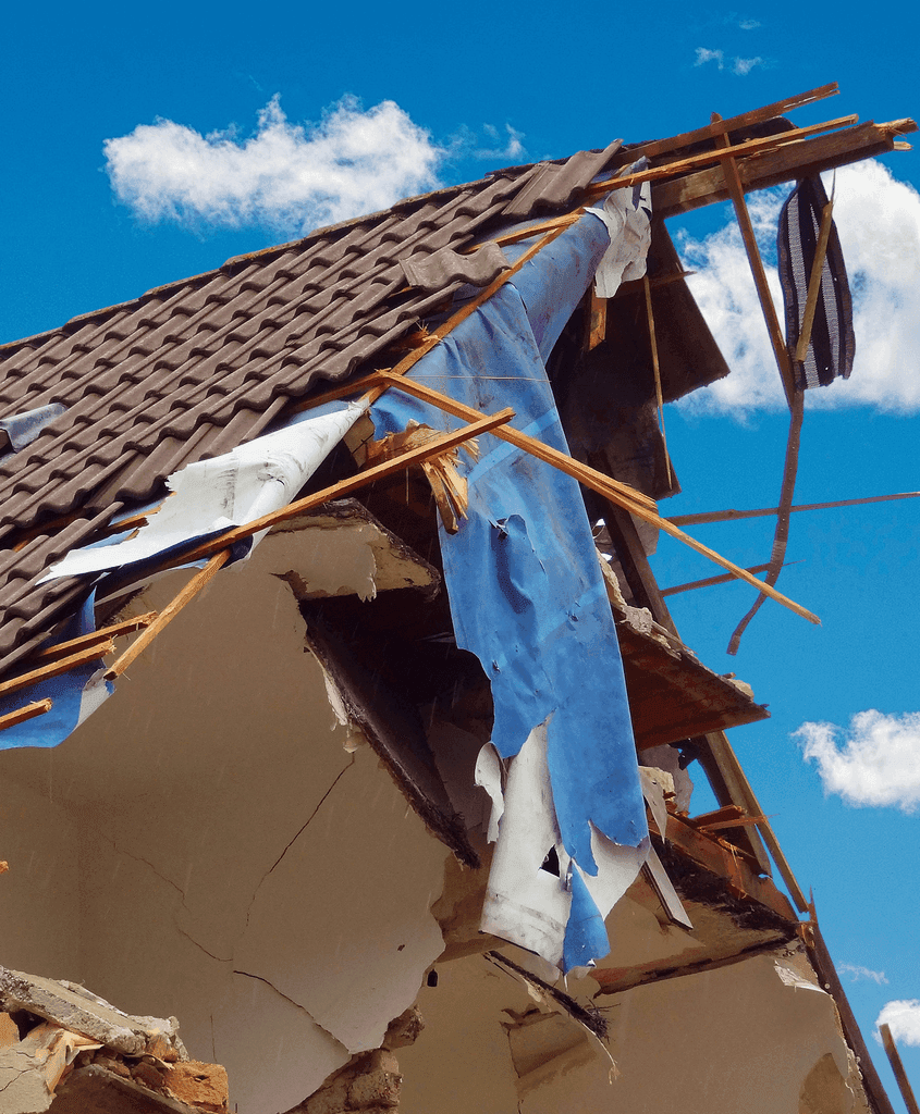 Damaged roof
